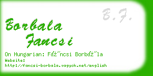 borbala fancsi business card